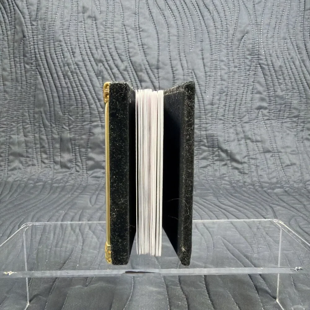 Vintage Silver Gold Tone Tabletop Photo Frame Album Holds 49 Photos 2x3